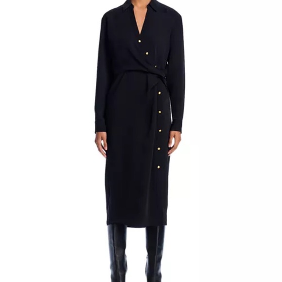 Veronica Beard midi wright dress 16 nwt black dress shirtdress $545 - Picture 11 of 13
